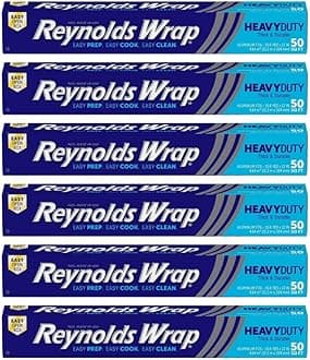 Reynolds WrapAluminum Foil, Heavy Duty, 50 sq ft, (Pack of 6)
