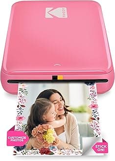 Step Instant Photo Printer With Bluetooth/NFC, ZINK Technology & KODAK App for iOS & Android (Pink) Prints 2x3” Sticky-Back Photos.