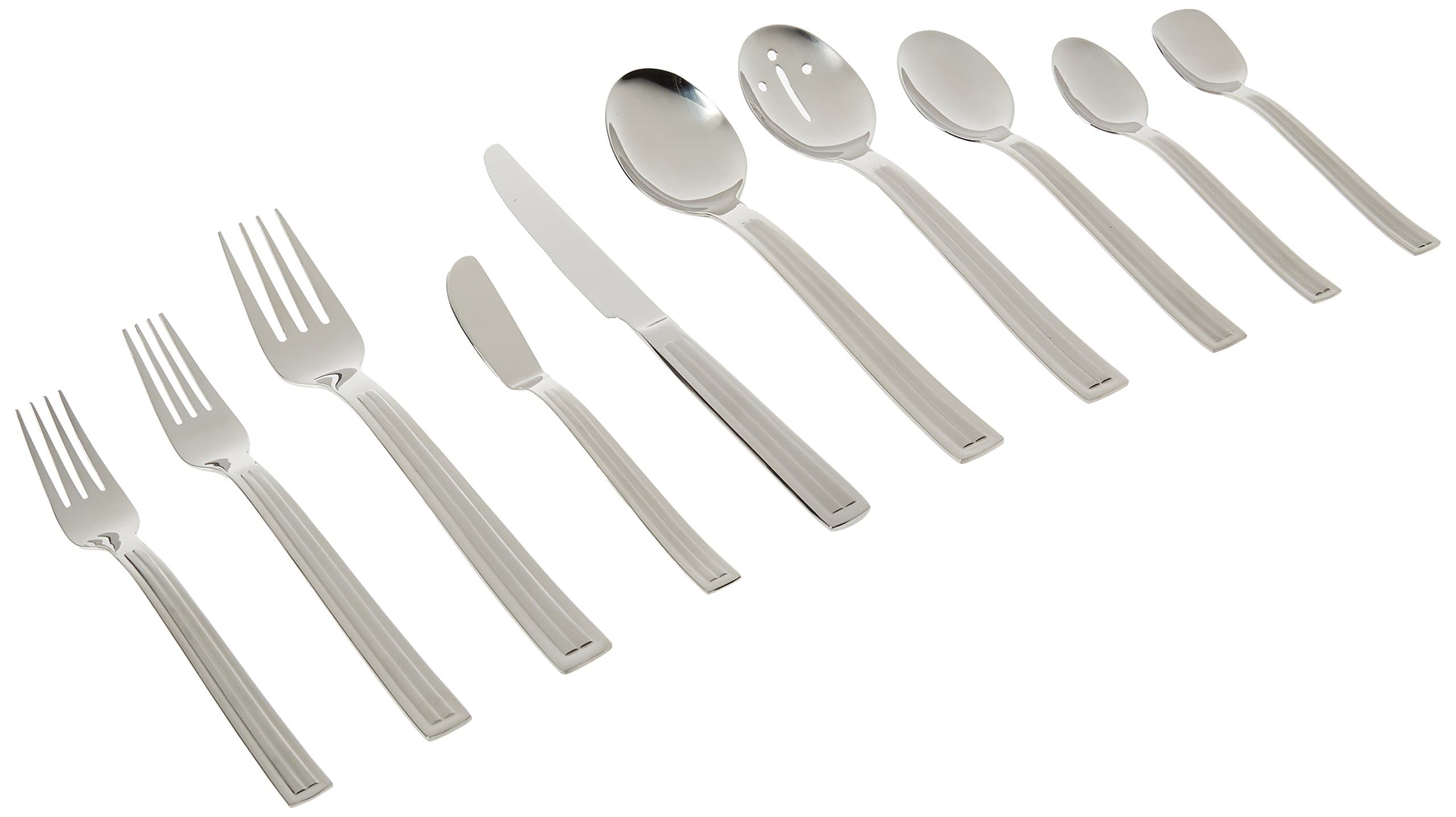 DAVID SHAW PRD540 45 Piece Splendide Vale Flatware Set, Silver