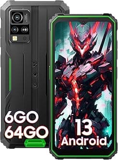 Phone BV4800, Android 13 4GB+32GB 2TB Expand Rugged Smartphone, 6.56" Incell Screen 5180mAh Rugged Phone, 4G T-Mobile Dual SIM Rugged Smartphone Unlocked, IP69K, 3 Card Slots/Face ID-Black