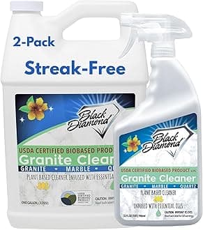 - Black Diamond Stoneworks Granite Counter Cleaner: USDA Certified BIOBASED- Safe for Granite and other stone countertops. Safe for food contact formula to keep your countertops looking fresh and clean!