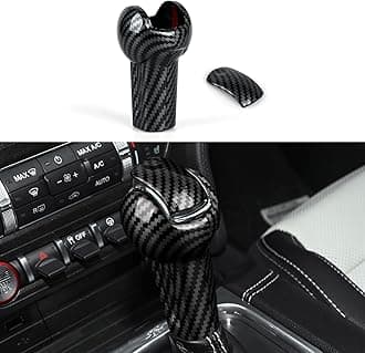 Youtaiche Car Auto Gear Shift Knob Cover Trim Decals for 2015 2016 2017 2018 2019 2020 2021 2022 2023 Ford Mustang Accessories ABS Carbon Fiber Interior Stickers (Not for GT350 GT500)