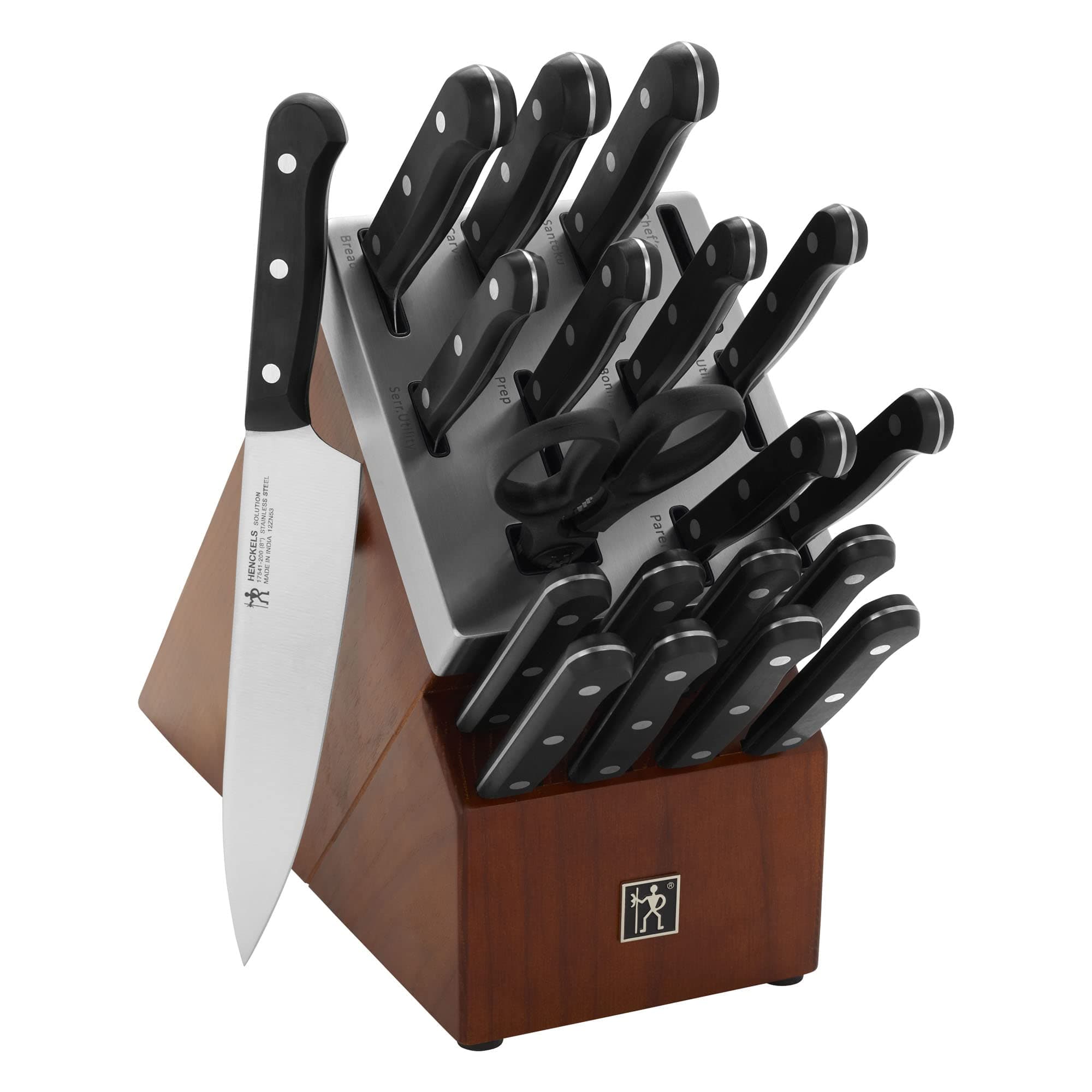 HENCKELS Solution Razor-Sharp 20-pc Self-Sharpening Knife Set, German Engineered Informed by 100+ Years of Mastery, Chefs Knife