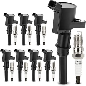 DG508 Ignition Coil & SP479 Double Iridium Spark Plug for Ford F150 F250 F350 E150 E250 E350 Expedition Mustang Lincoln Mercury 4.6L 5.4L Replaces#DG491 FD503 DG457 DG472 1L2U12029AA C1454 C1417 FD503