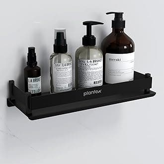 Plantex Stainless Steel Bathroom Shelf/Rack/Bathroom Organizer with Drill/Kitchen Storage Shelf/Wall Mounted Washroom Accessories (Matt Black - 12x5 inches)