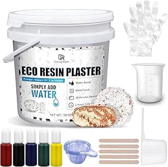 Eco Resin Casting Powder - 50oz / 1400g Fast Cured Plaster Casting Powder for Beginners - 20~30 Minutes Demold, Easy Mixing Water Activated Eco-Friendly Casting Resin for DIY Crafts Making, Home Art