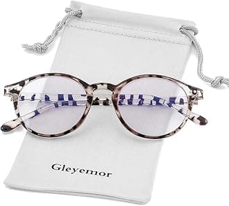 Gleyemor Blue Light Glasses for Men Women, Vintage Round Frame Computer Eyeglasses
