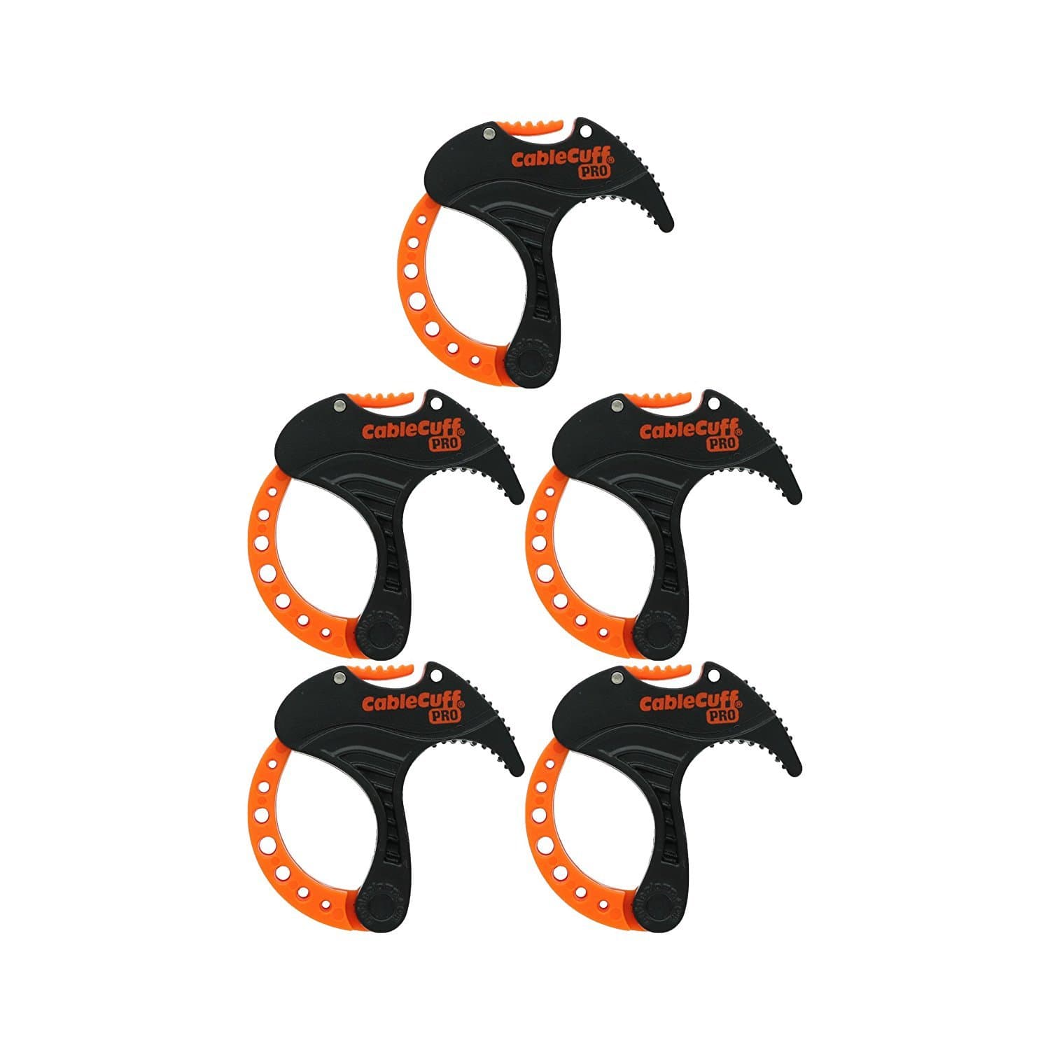 PRO (5 Pack: 5x Small 1 Inch Diameter) Adjustable, Reusable, Cable Tie Replacements for Extension Cords or Electronics