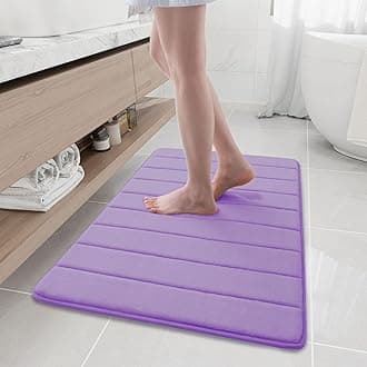 Buganda Memory Foam Bath Mat, 35.4" x 24", Ultra Soft and Non-Slip Bathroom Rugs, Water Absorbent and Machine Washable Bath Rug Runner for Bathroom, Shower, and Tub, Lavender