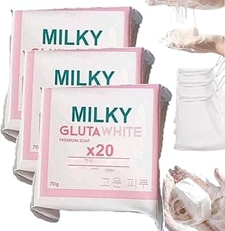 Milky Gluta White Soap 20x, Milky Gluta White Soap, 𝐆𝐥𝐮𝐭𝐚 Milk 𝐒𝐨𝐚𝐩, Glutamilk 𝐖𝐡𝐢𝐭𝐞𝐧𝐢𝐧𝐠 Soaps, Milkygluta 𝐒𝐨𝐚𝐩 Bar Premium, Deep Cleanse (3pcs)