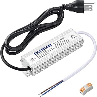 LED Driver 36 Watts Waterproof IP67, 12V DC Power Supply 3A, Power Transformer 120V AC to 12V DC Converter, with 3-Prong Plug and 4.9 Feet Cable - Ideal Power Supply for LED Strips and Lights