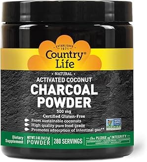 Activated Coconut Charcoal 500 mg Powder 280 Servings, 5 oz (141.7 g)