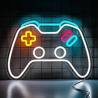 Game Neon Sign Dimmable Gamepad Shape LED Neon Signs for Game Room Wall Bedroom Decor, Neon Lights for Boys Gamer Gifts Teen Gaming Zone Party Decor Haning