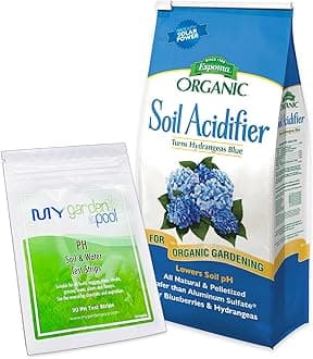 Espoma Organic Soil Acidifier 6 lbs Bag With My Garden Pool PH Test Strips 20 ct. - Acidify, Enhance Hydrangea Color, Embrace Organic Gardening, Achieve Optimal Balance