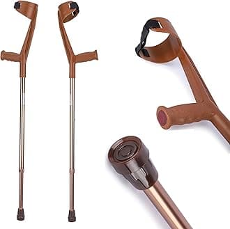 Elbow Crutch For Walking/Patients/Fractured Leg/Injured People With Adjustable Height For Men And Women (Copper)