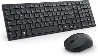 Dell KM555 Silent Keyboard and Mouse - 18 Programmable Shortcut Keys, Copilot Key, Secure Dual-Mode connectivity, Adjustable DPI, Ambidextrous, Low Battery LED Indicator, 3-Year Warranty - Black
