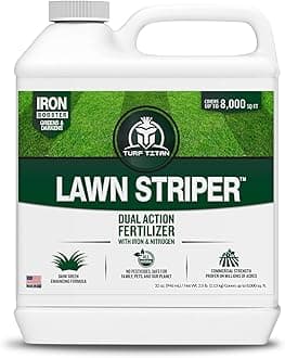 Turf Titan Lawn Striper - Iron & Nitrogen Fertilizer to Promote Dark-Green, Stripe-Defined Turfs - Kids & Pet Safe, Natural - Stunning Green Grass Fertilizer - Covers up to 8,000 Sq Ft