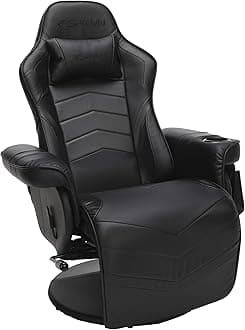 Respawn 900 Console Gaming Recliner with Footrest and Lumbar Support - Comfortable Ergonomic Gaming Chair with Headrest, No Wheels, Reclining, Heavy Duty, Racing Style Video Game Chairs - Black