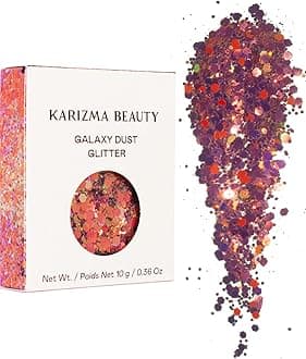 Galaxy Dust Body Glitter. 10g Chunky Face, Hair, Eye and Body for Women. Rave, Festival Accessories, Cosmetic Makeup. Loose Glitter Set