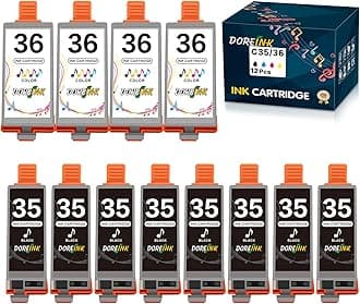 PGI-35 CLI-36 Ink Replacements for Canon TR150 Ink Cartridge, Compatible for Canon 35 36 Ink Cartridge Work with TR150 iP110 iP100 Mini260 Mini320 Printer (8 Black, 4 Tri-Color) 12 Pack