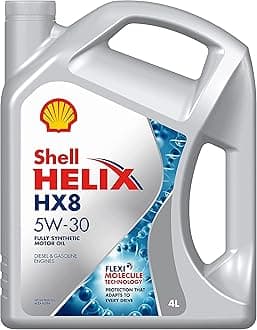 Shell Helix HX8 5W-30 API SN Plus Fully Synthetic Engine Oil for Petrol, Diesel & CNG Cars, Truck (4 L)