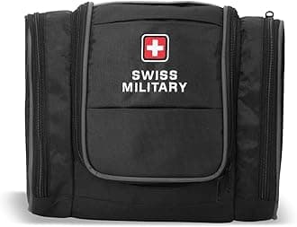 Unisex 5L Water-Resistant Toiletry Bag for Travel with Multiple Compartments, Quick Access Pocket, Durable Zippers, Organizer for Toiletries, Makeup and Essentials-Black