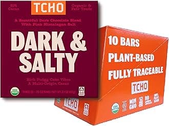 Dark & Salty 81% Dark Chocolate Bars (10 pack) | Plant Based, Organic & Fair Trade | Non GMO, Non-Dairy, Vegan, Soy Free (2.1oz each)