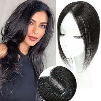 Real Human Hair Toppers for Women - No Bangs, Premium Remy Hair, Lace Base, 12inch