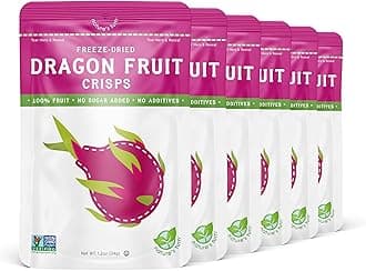Nature's Turn Freeze-Dried Fruit Snacks, Dragon Fruit Crisps, Pack of 6 (1.2 oz Each)