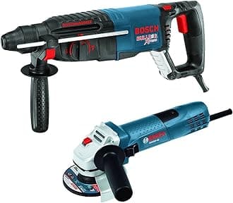 11255VSR-GWS8 1" SDS-plus Bulldog Xtreme Rotary Hammer with 4-1/2" Small Angle Grinder, Blue