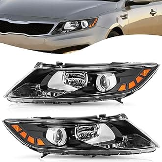 Headlight Assembly Fit for 2011 2012 2013 Kia Optima Headlamp Halogen Set Passenger and Driver side w/o bulbs