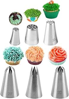 Tips, Stainless Steel Icing Piping Nozzles For Pastry Fondant Tools (grass & flower)