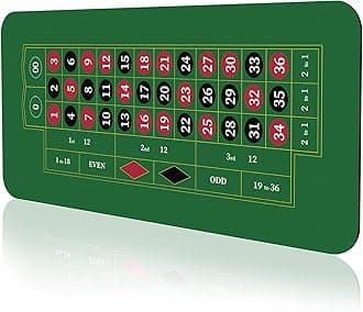 YUZPKRSI 70" x 35" Roulette Casino Mat, Roll-up Poker Mat for Table with Carrying Bag, Professional Poker Table Mat Layout, Non-Slip Rubber Poker Table Top Cover for Parties, Poker Game Night