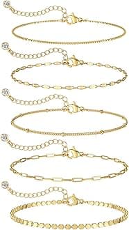 Silver Plated Bracelets for Women, Dainty Silver Bracelets for Women Set Bracelet Stack Waterproof Jewelry for Women Trendy Minimalist Simple Small Thin Bracelet Set for Women Teen Gift