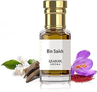 Bin Saikh Attar | Luxurious Saffron, Rose & Oud Attar for Men Long Lasting Smell | Oil-Based 100% Perfume for Men | Roll On Itra Perfume | Ittar for Men (6ml)