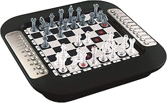 Cg1335 Chessman Fx, Electronic Chess Tactile Keyboard And Light And Sound Effects, 32 Pieces, 64 Levels Of Difficulty, Family Board Game, Black/Grey, One Size