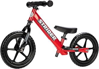 – Strider 12” Sport Bike - No Pedal Balance Bicycle for Kids 18 Months to 5 Years - Includes Safety Pad, Padded Seat, Mini Grips & Flat-Free Tires - Tool-Free Assembly & Adjustments