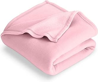 Bare Home Polar Fleece Blanket - Throw - Light Pink - Warm & Cozy - Premium Fleece - Blanket for Bed, Sofa, Camping, Travel and Cold Nights - Lightweight (Throw, Light Pink)
