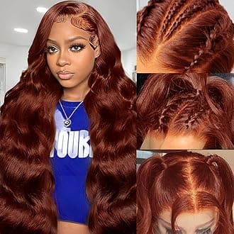 28 Inch Reddish Brown Lace Front Wigs Human Hair 13x6 Body Wave Lace Front Wig 180% Density #33 Glueless Wigs Human Hair with Baby Hair Pre Plucked
