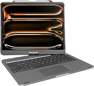 Wireless Keyboard Case for 2025 iPad Air 13-inch (M3-M2) & iPad Pro 13 inch M4 2024, iPad Pro 12.9-inch (6th-3rd Gen): Rotatable Pencil Holder Multi-Touch Trackpad RGB Backlit Gray