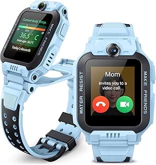 Z7 Watch Phone Smart Watch, Smartwatch Phone with Two Way Video&Phone Call, Kids GPS Watch with Locating & IPX8 Swimming Water-Resistance, Stay Connected with Kids(Blue)