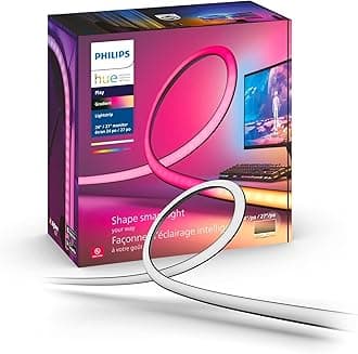 Philips Hue White and Color Ambiance Gradient PC LED Lightstrip for 24" to 27" Monitors, Requires Hub, Compatible with Alexa, HomeKit, Google Assistant, Black, 578294