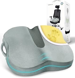 Travel Ease Memory Foam Coccyx Orthopedic Seat Cushion, Seat Cushion for Lower Back Pain and Sciatica Tailbone Pain Relief – Fit for Office Chair, Car Seat, Wheelchair (Grey)