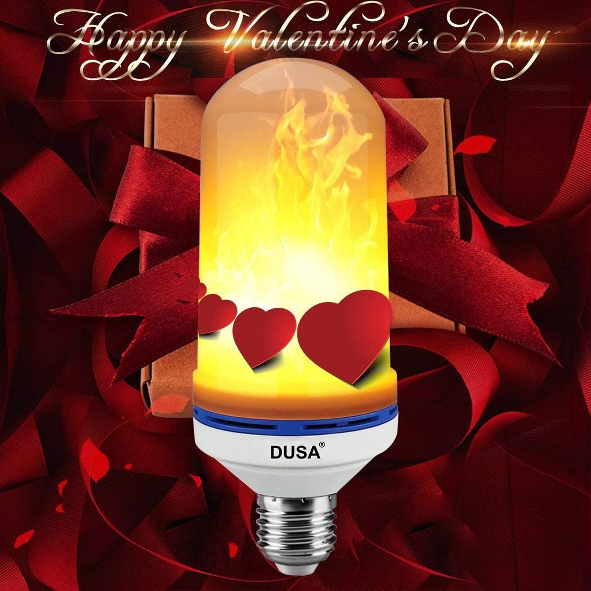 DUSA Flame Bulb, LED Flame Effect Light Bulb,E26 LED Flickering Flame Light Bulbs,Simulated Decorative Light Atmosphere Lighting Vintage Flaming Light Bulb for Bar/Festival Decoration