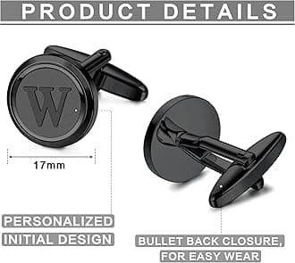 LOYALLOOK Initial Gold Cufflinks for Men Gold Cuff Links Personalized Copper CuffLinks Letter Cufflinks Gift for Groom Husband Father