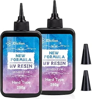 JDiction500g UV Resin; New Formula Crystal Clear UV Resin Solar Cure Sunlight Activated Hard UV Resin Kit for Jewelry Making, Casting and Coating DIY Crafts