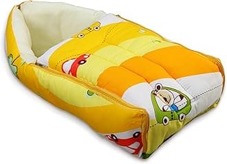 LuvLap 3 in 1 Baby Sleeping Bag and Carry Nest, Cotton Bed Cum Infant Portable Bassinet, forbaby Carrying and co Sleeping, Unisex Baby Bedding Set for New Born 0-12 Months (Cars Print,Multicolor)
