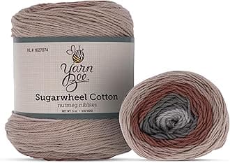 Yarn Bee 3 - Light Yarn for Crocheting & Knitting – Soft Yarn Skein – 335 Yards of Cotton Yarn for Crocheting Blankets, Hats, & More – Craft Supplies for Handcrafting, Nutmeg Nibbles