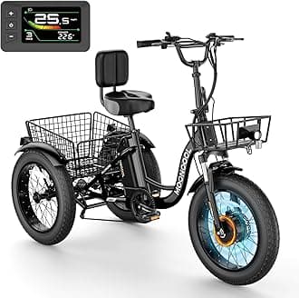 NAIZEA Electric Tricycle Adult Electric Bicycles, 350W 36V Electric Trike,3 Wheel Electric Bike Ebike E Bicycle with Removable Battery, Motorized Trike with Basket for Women Men