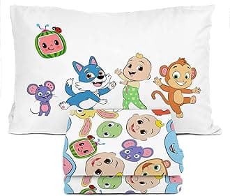 CoComelon Twin Size Sheeet Set - 3 Piece Kids Animals Bedding Set Includes Pillow Cover - Super Soft Microfiber Sheets
